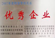 2007年度和諧勞動關(guān)系 優(yōu)秀企業(yè)