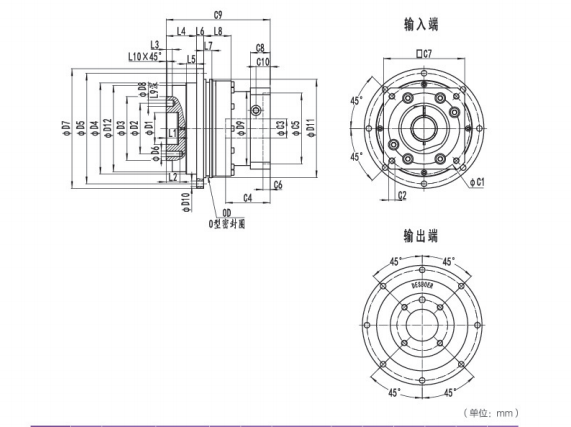 ND047系列精密行星減速機(jī)型號與尺寸圖紙